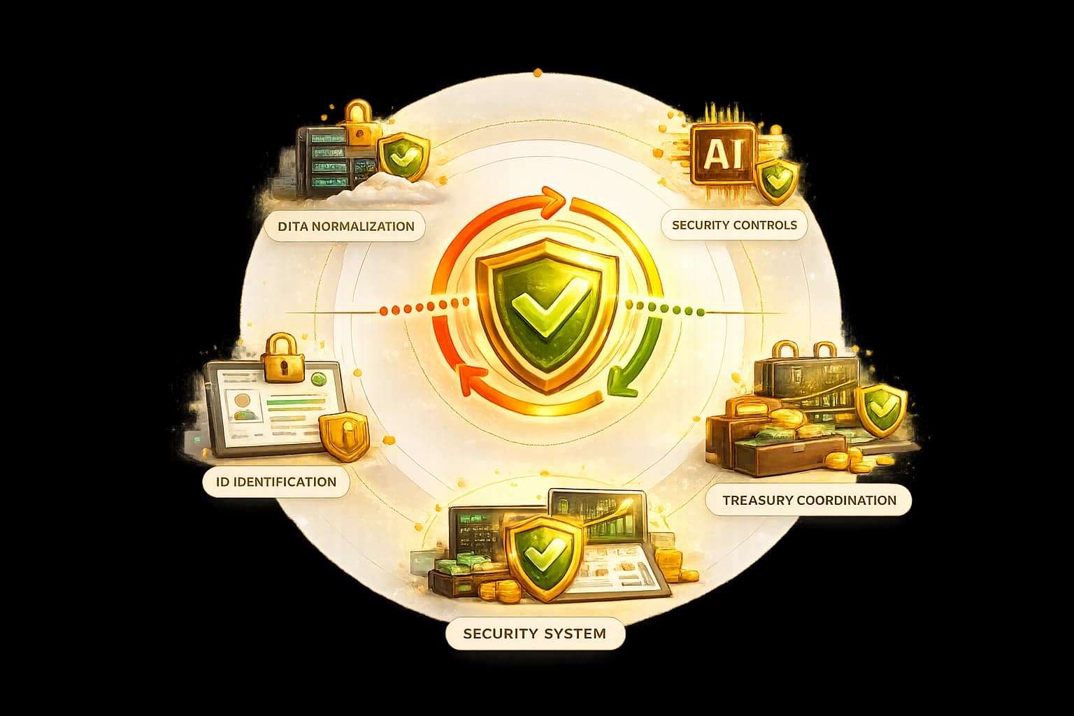 HyperArbi layered security architecture illustration